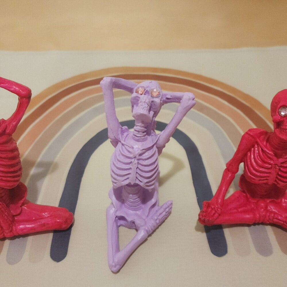 Pink Halloween 3 PC Skeleton Yoga Set